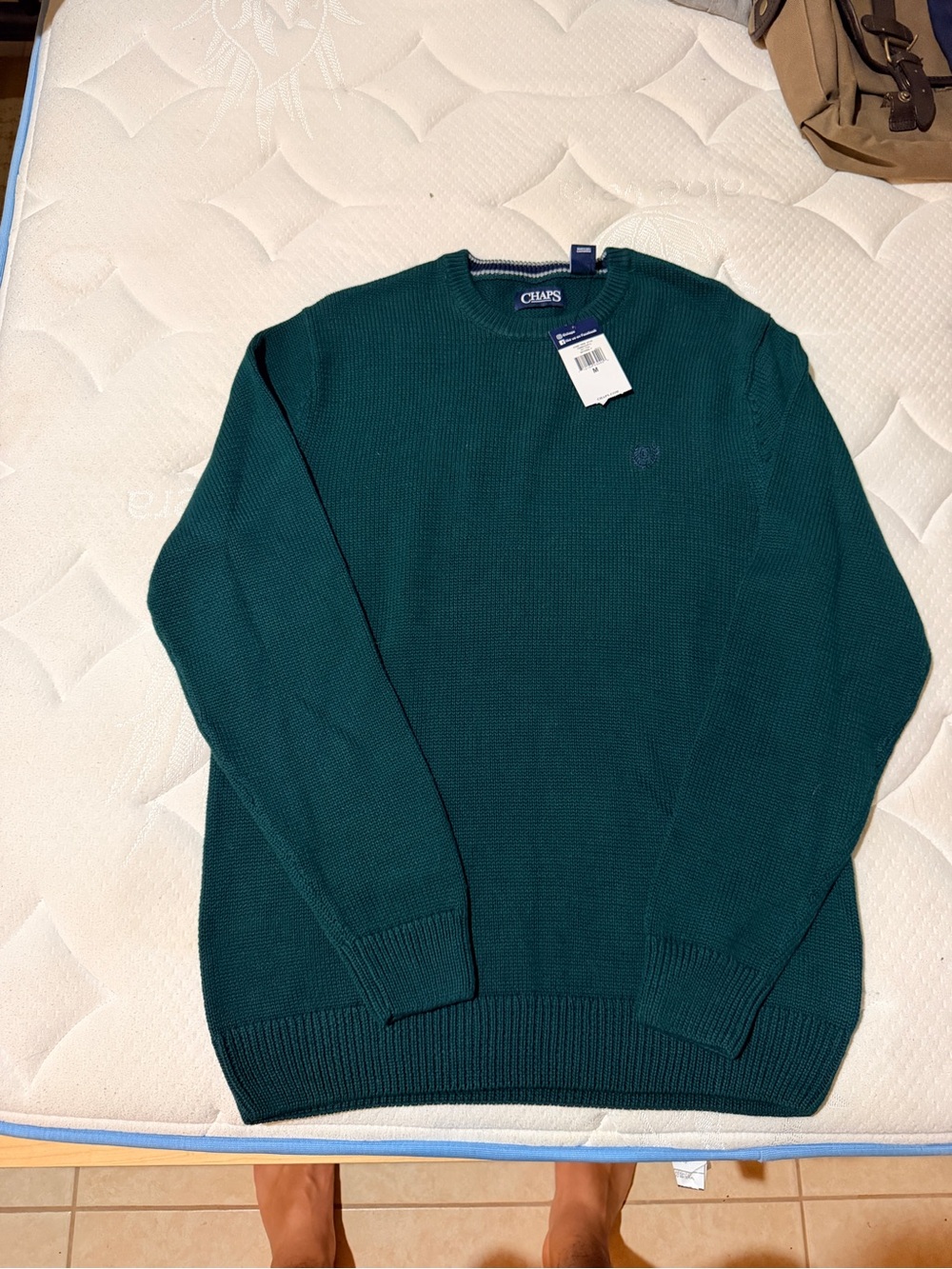 Chaps Men's Crewneck Sweater in Forest Green